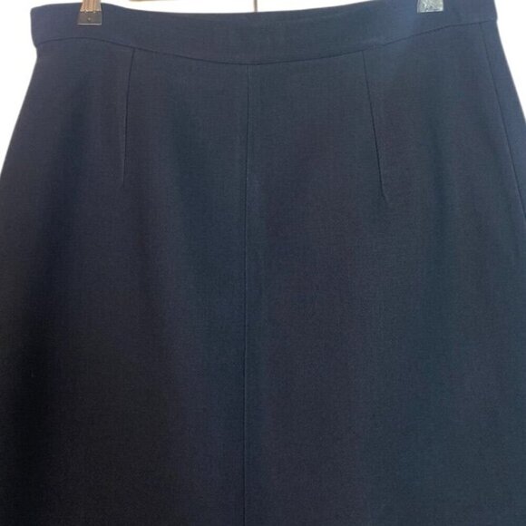 Vintage Y2k Michael Kors Navy Blue Virgin Wool Blend Knee-Length Skirt Size 12 - Picture 6 of 8